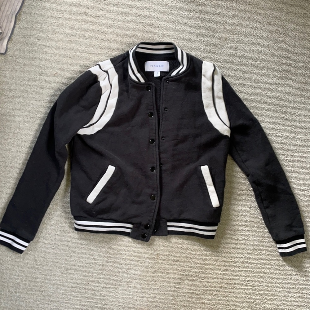Knit baseball jacket